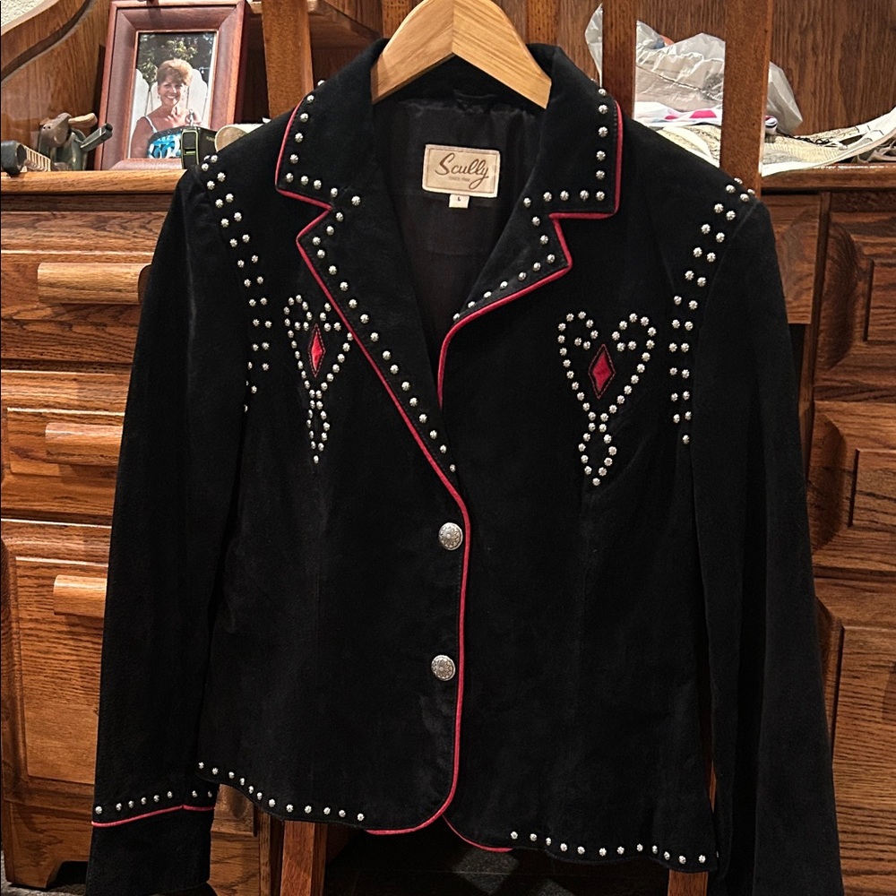 Scully Black Blazer with Red Trim and Silver Accents
